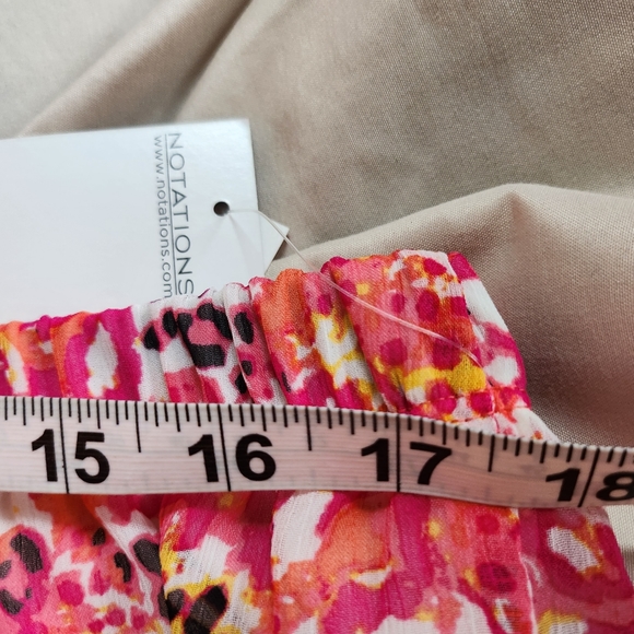 NWT Notations Women's Pink Flowy Skirt w/Built in Slip Size 1X - Picture 4 of 6